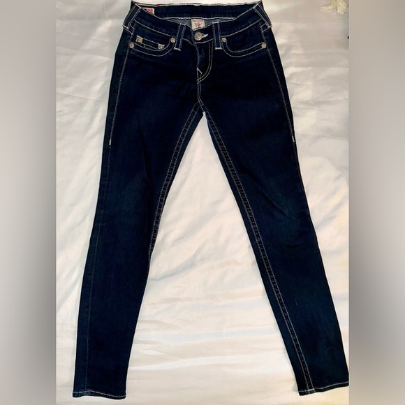 True Religion - Joey Y2K Dark Wash Jeans Size 27 – Iconic Horseshoe Stitch - Picture 7 of 10
